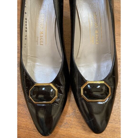 Vintage Bruno Magli shoes black leather pumps - Picture 4 of 9